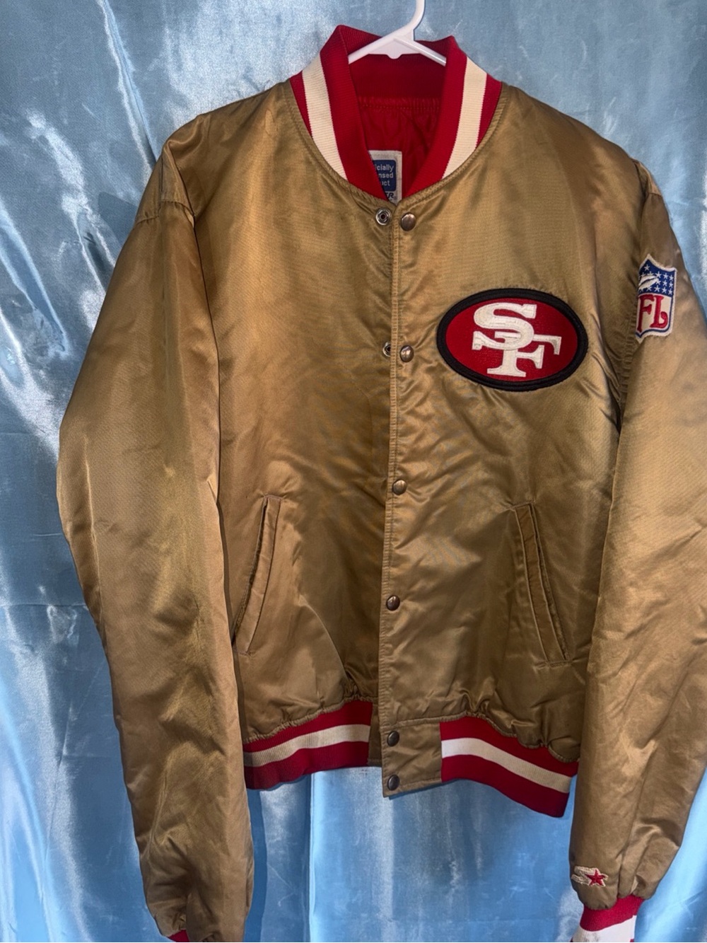 Vintage San Francisco 49ers  Starter Jacket Gold, 80s/90s Sz L